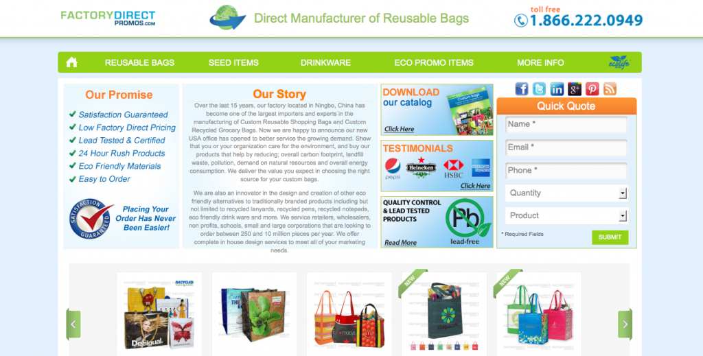 Factory Direct Promos is the Top Manufacturer of Reusable Bags