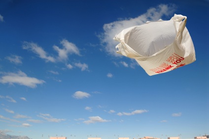 A Plastic Bag Floating in Air