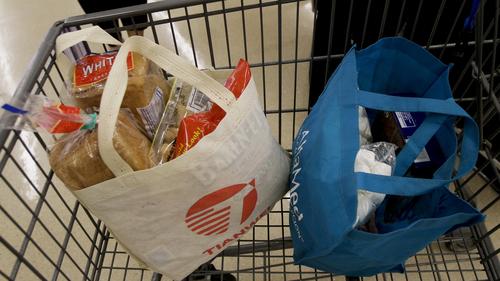 reusable bags in cart