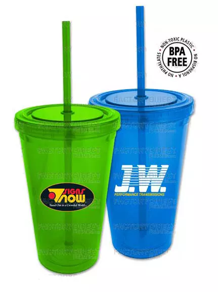 personalised plastic tumbler with straw - Custom Promotional Gift Shop