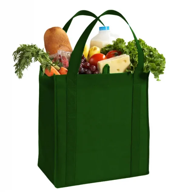 Wholesale Custom Reusable Grocery Bags, Bulk - Hunter Green