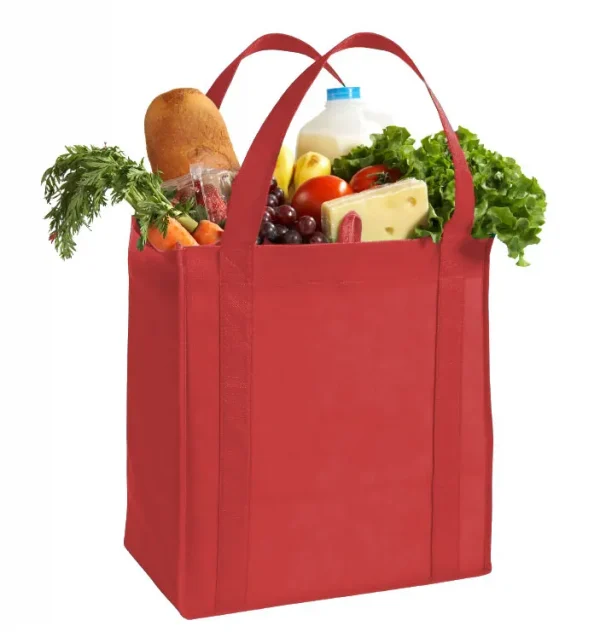 Wholesale Custom Reusable Grocery Bags, Bulk - Red