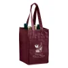 Custom 4-Bottle Wine Totes - Burgundy
