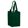Custom 4-Bottle Wine Totes - Hunter Green