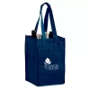 Custom 4-Bottle Wine Totes - Navy Blue