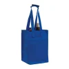 Custom 4-Bottle Wine Totes - Royal Blue