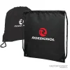 Custom Promotional Black Polyester Drawstring Bags in Bulk