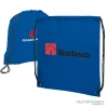 Custom Promotional Blue Polyester Drawstring Bags in Bulk
