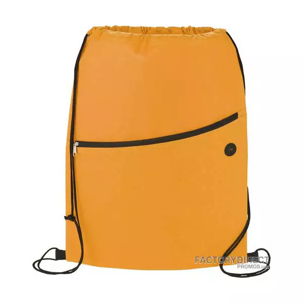 Customizable Cinchable Drawstring Bag - Orange