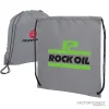 Custom Promotional Gray Polyester Drawstring Bags in Bulk