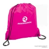 Custom Promotional Magenta Polyester Drawstring Bags in Bulk