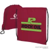 Custom Promotional Maroon Polyester Drawstring Bags in Bulk