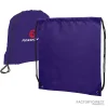 Custom Promotional Purple Polyester Drawstring Bags in Bulk