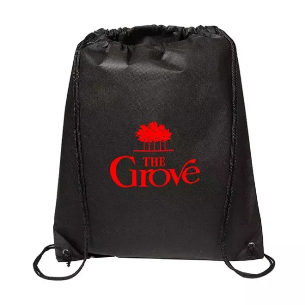 Custom Drawstring Backpack with cinch closing top - Black