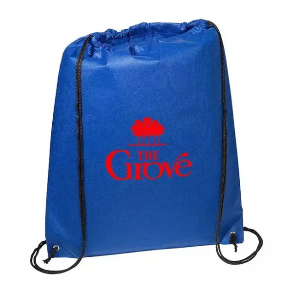 Custom Drawstring Backpack with cinch closing top - Blue