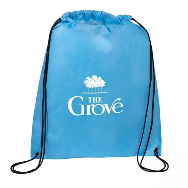 Custom Drawstring Backpack with cinch closing top - Carolina Blue