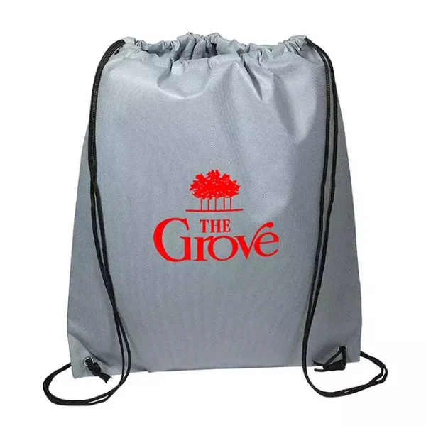 Custom Drawstring Backpack with cinch closing top - Gray