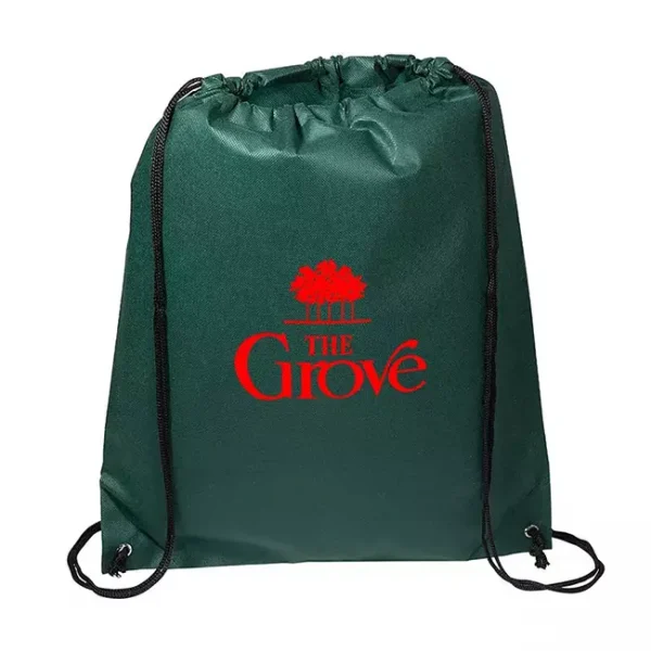 Custom Drawstring Backpack with cinch closing top - Hunter Green