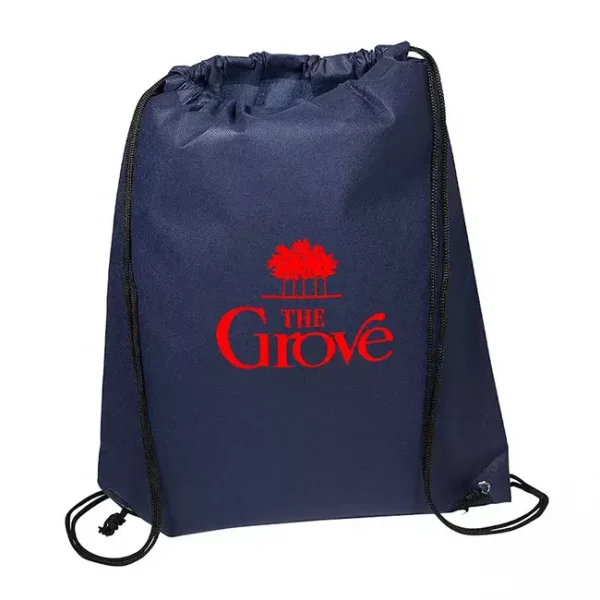 Custom Drawstring Backpack with cinch closing top - Navy Blue