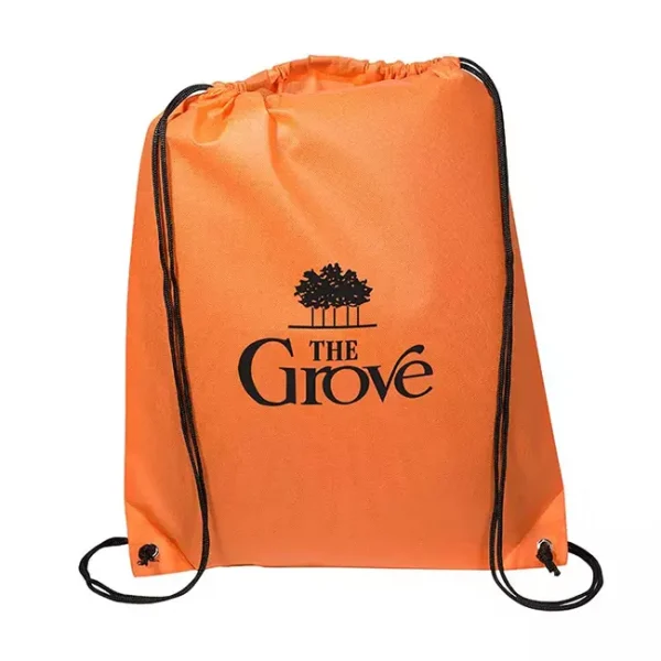 Custom Drawstring Backpack with cinch closing top - Orange