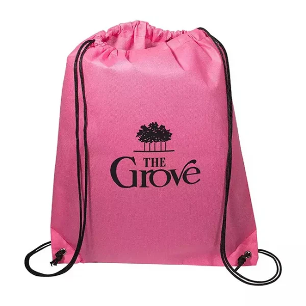 Custom Drawstring Backpack with cinch closing top - Pink