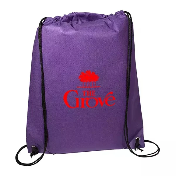 Custom Drawstring Backpack with cinch closing top - Purple