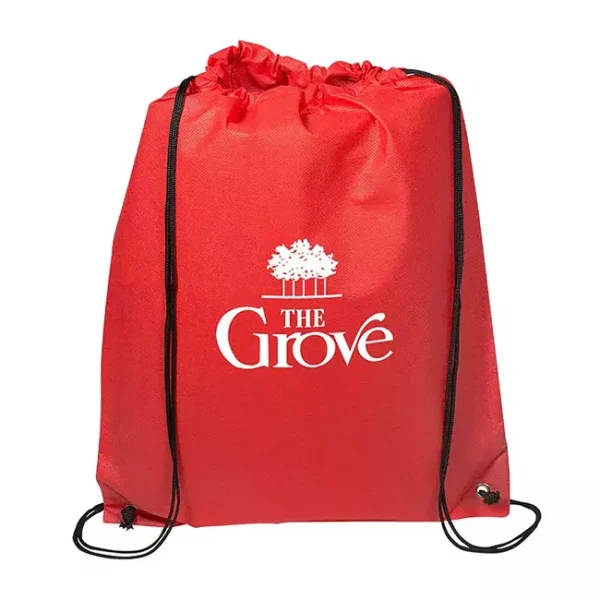 Custom Drawstring Backpack with cinch closing top - Red