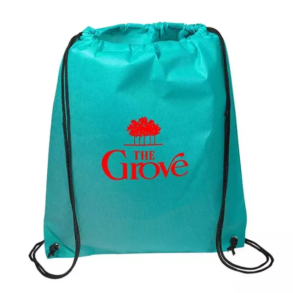 Custom Drawstring Backpack with cinch closing top - Teal