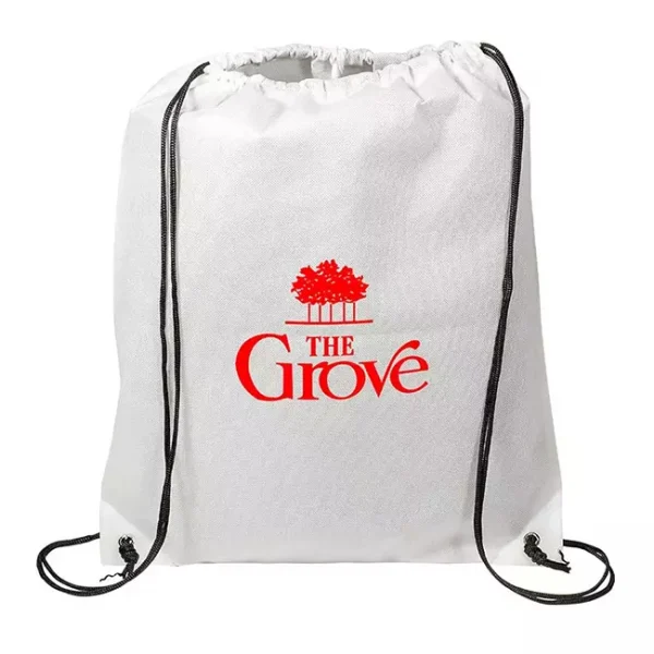 Custom Drawstring Backpack Bulk / Cinch Bags Wholesale - White
