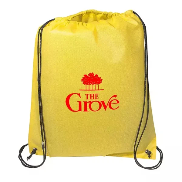 Custom Drawstring Backpack with cinch closing top - Yellow