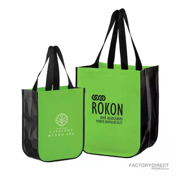 Custom Recycled Bags - Lime Green with Black Sides