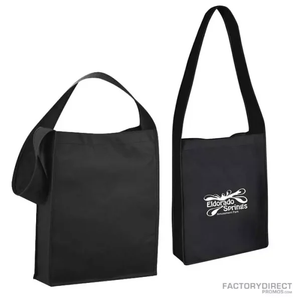 Custom Black Reusable Messenger Bag