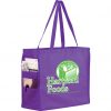 Purple Eco-shopper promotional tote with side pockets