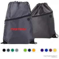 Custom promotional drawstring bags with easy close cinching. Many available colors.