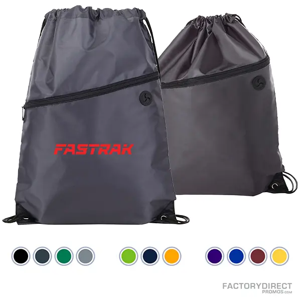 Promotional Drawstring Bags with Zipper Pocket