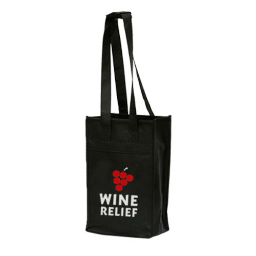Wine Bottle Tote Bag Fits 2 Bottles Multi Color-Black Chiller Bag 6 Bags Total 