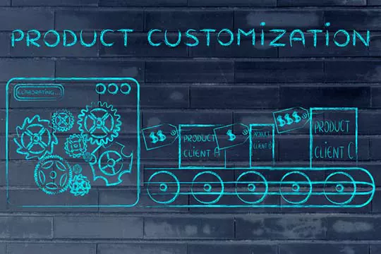 Illustration of product customization process