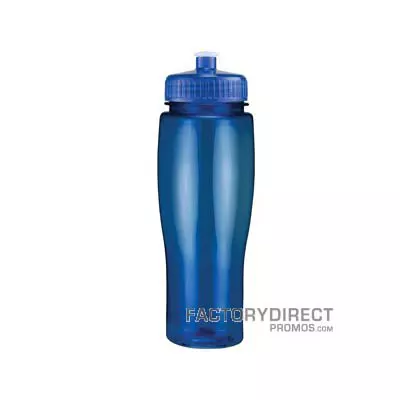 Print your Logo on this custom 24oz Transparent Water Bottles - Blue