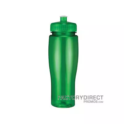 Print your Logo on this custom 24oz Transparent Water Bottles - Green
