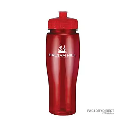 Custom logo printed 24oz Transparent Water Bottles - Red