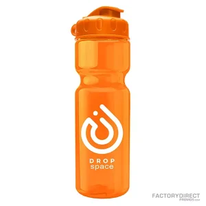 Custom 28oz Water Bottle - Flip-top - Orange