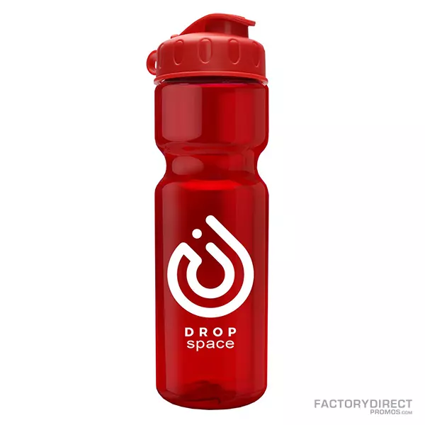 Custom 28oz Water Bottle - Flip-top - Red