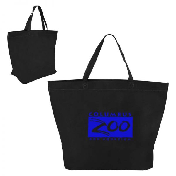 Custom Economy Heat Sealed Shopper Bags - Black