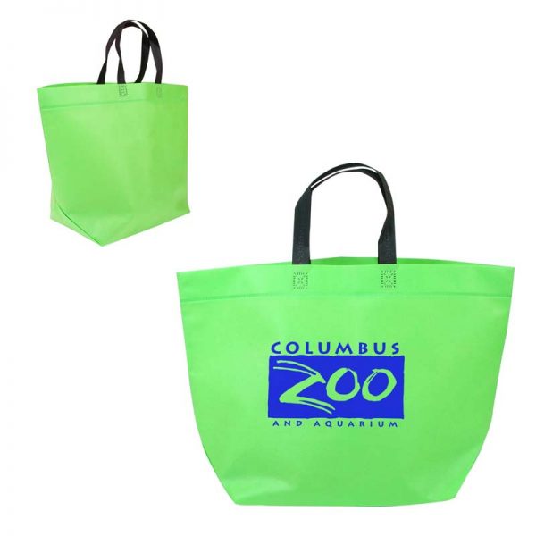 Custom Economy Heat Sealed Shopper Bags - Lime Green