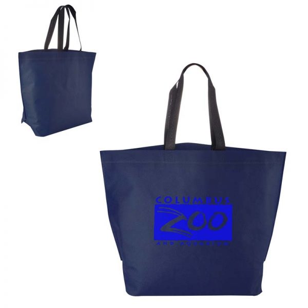 Custom Economy Heat Sealed Shopper Bags - Navy