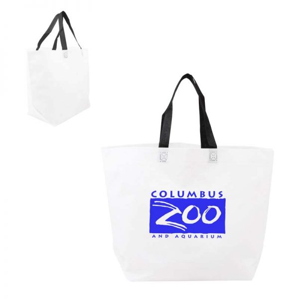 Custom Economy Heat Sealed Shopper Bags - White