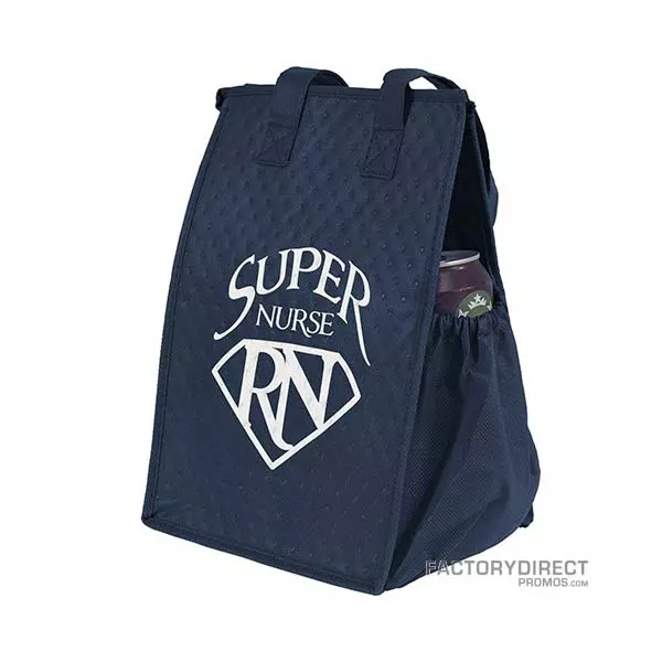 Custom Reusable Insulated Lunch Cooler Bags - Navy Blue
