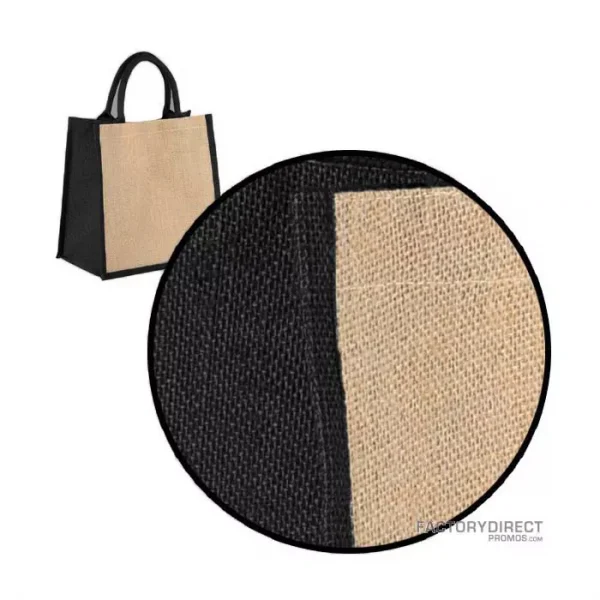 Imprintable custom logo bag made from weaved fiber material - macro detailed view