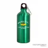 Custom Printed Logo on a Green Aluminum Water Bottles Bulk Ordering