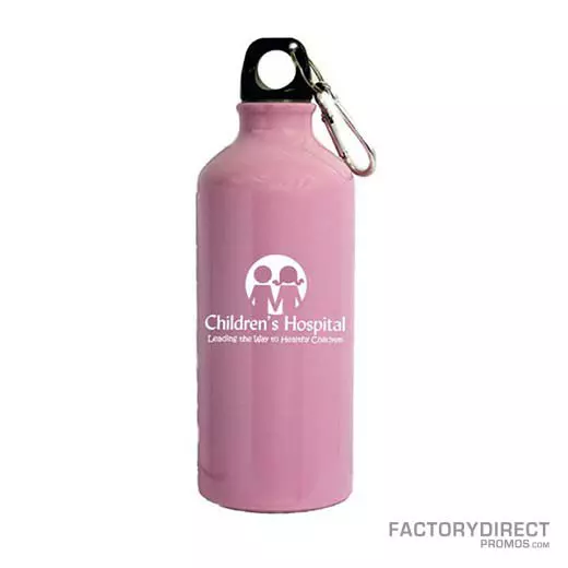 Custom Printed Logo on a Pink Aluminum Water Bottles Bulk Ordering